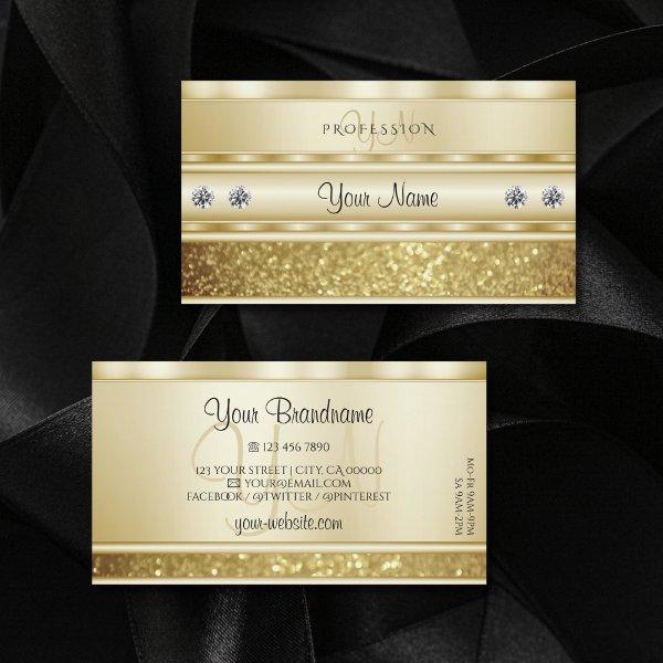 Luxurious Gold Sparkling Glitter Monogram Elegant