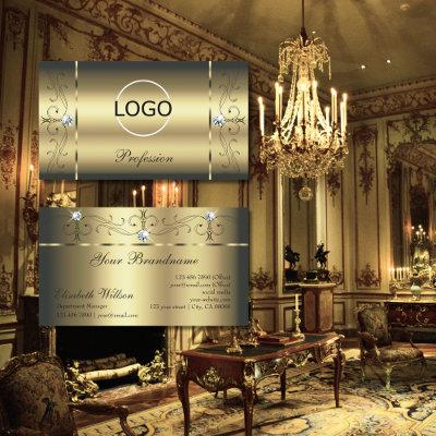 Luxurious Gold Squiggled Jewels Add Logo Glamorous