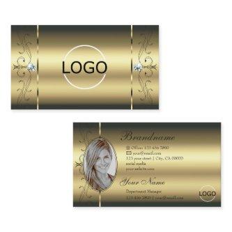 Luxurious Gold Squiggled Jewels with Logo and Foto