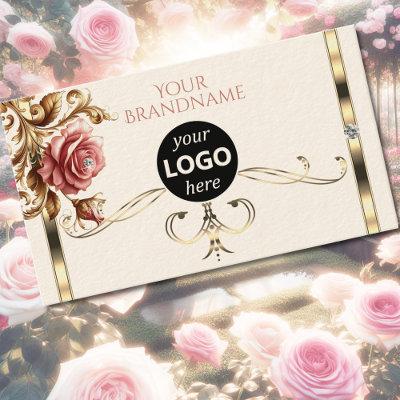 Luxurious Gold Vintage Rose Diamonds Logo Template