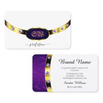 Luxurious Gold White and Purple Monogram Diamonds