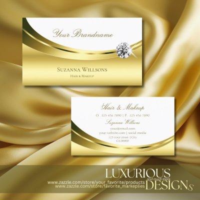 Luxurious Gold White with Sparkling Diamond Modern