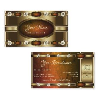 Luxurious Golden Orange Marble Faux Rhinestones