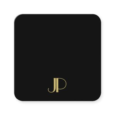 Luxurious Modern Elegant Gold Monogram Template Square