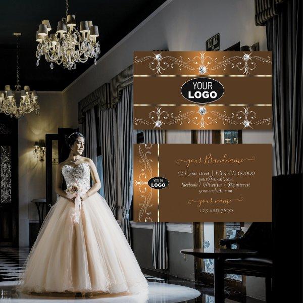 Luxurious Orange and Brown Ornate Borders add Logo