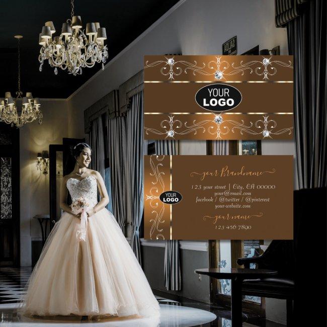 Luxurious Orange and Brown Ornate Borders add Logo