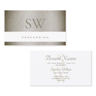 Luxurious Pearly Gray Snake Pattern with Monogram