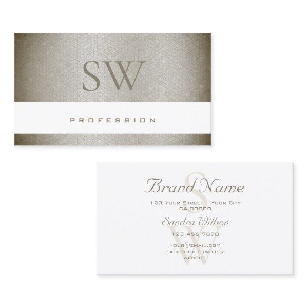 Luxurious Pearly Gray Snake Pattern with Monogram
