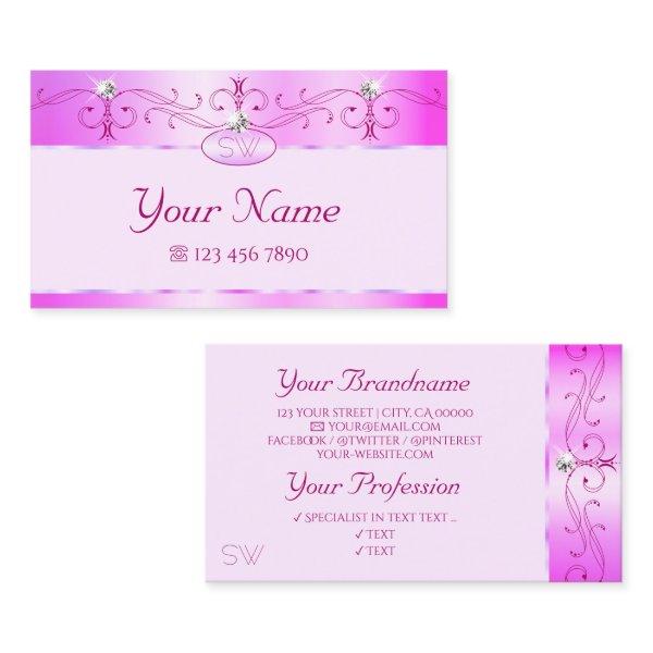 Luxurious Pink Ornate Sparkling Diamonds Monogram