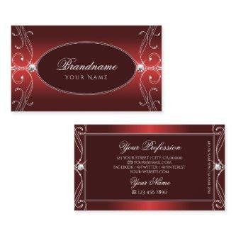 Luxurious Red Ornate Sparkling Diamonds Ornamental