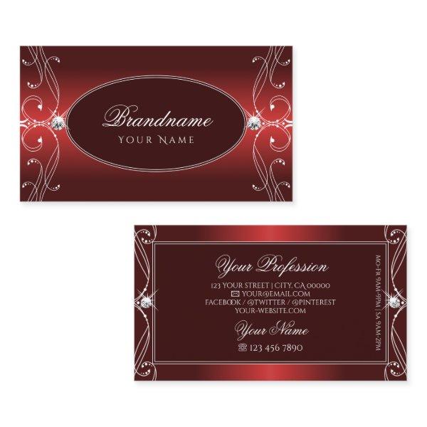 Luxurious Red Ornate Sparkling Diamonds Ornamental