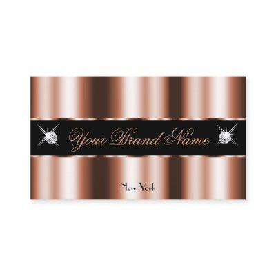 Luxurious Rose Gold Black Sparkle Jewels Luxe Glam