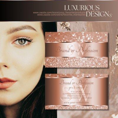 Luxurious Rose Gold Glitter Sparkle Stars Initials