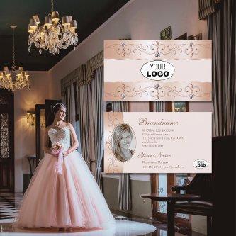 Luxurious Rose Gold Ornate Borders Logo and Photo