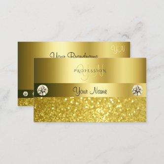 Luxurious Shimmery Glitter Monogram Luminous Gold