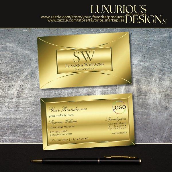 Luxurious Shimmery Gold with Monogram and Logo