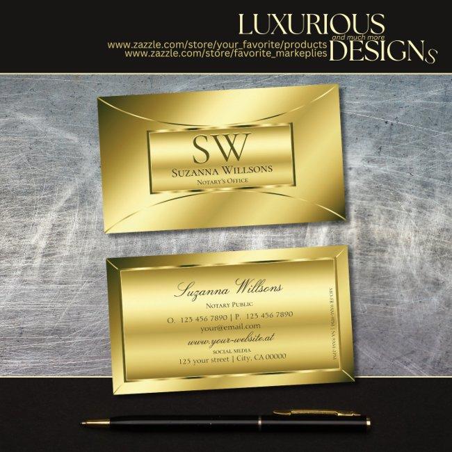 Luxurious Shimmery Gold with Monogram Professional