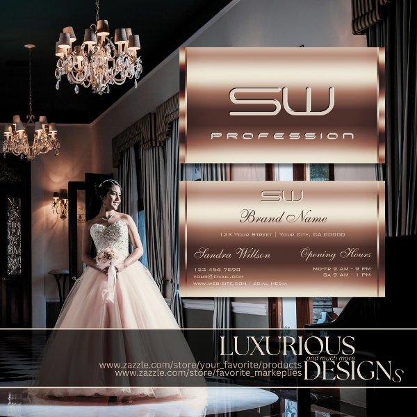 Luxurious Shimmery Rose Golden Faux 3D Initials