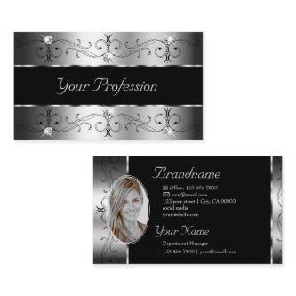 Luxurious Silver Black Ornate Borders with Photo