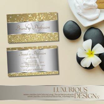 Luxurious Silver Gold Glitter Spark Stars Monogram