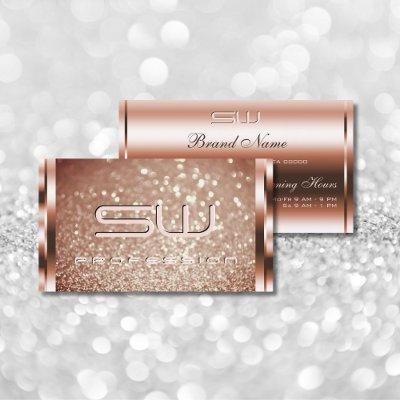 Luxurious Sparkle Rose Golden Glitter and Initials