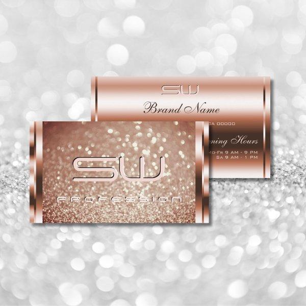 Luxurious Sparkle Rose Golden Glitter and Initials