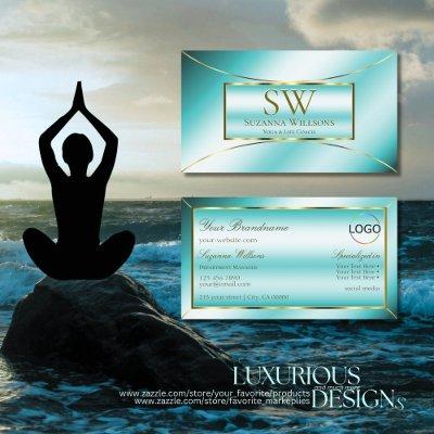 Luxurious Teal Gold Decor with Monogram and Logo