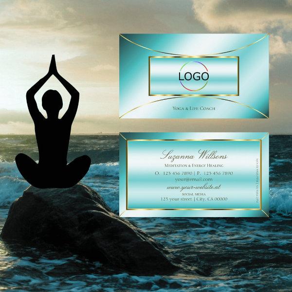 Luxurious Teal with Gold Decor and Logo Stylish