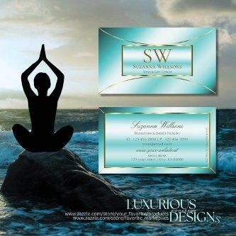 Luxurious Teal with Gold Decor and Monogram Modern