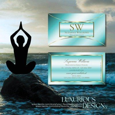 Luxurious Teal with Gold Decor and Monogram Modern