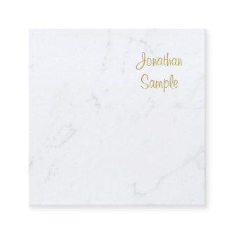 Luxurious Template Modern White Marble Gold Text Square