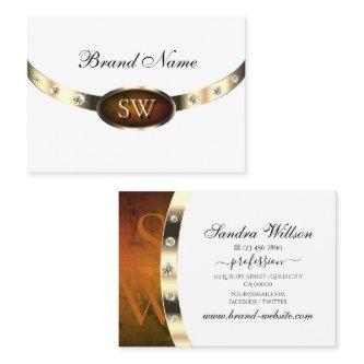 Luxurious White Gold Orange Marble with Initials