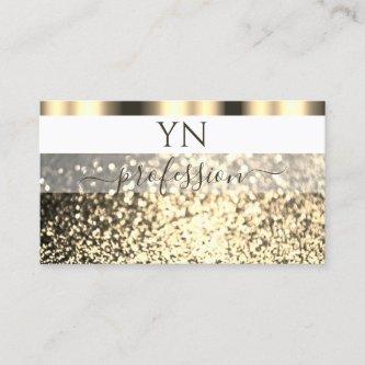 Luxurious White Gold Sparkling Glitter Monogram