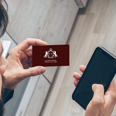 Luxurious White Royal Crest | Initial on Burgundy