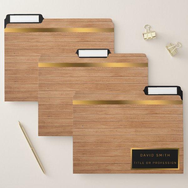 Luxury 2in1 Gold Wood Modern  & File Folder