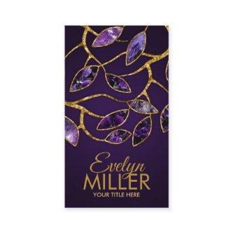 Luxury Abstract Amethyst Leaves Branch