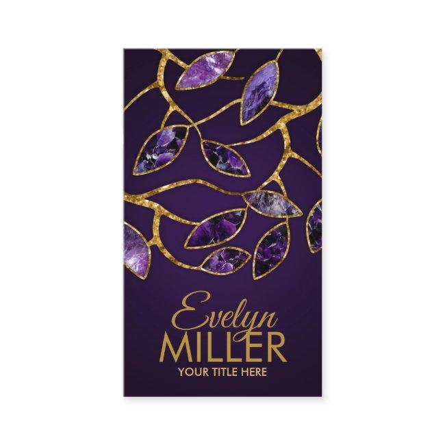 Luxury Abstract Amethyst Leaves Branch