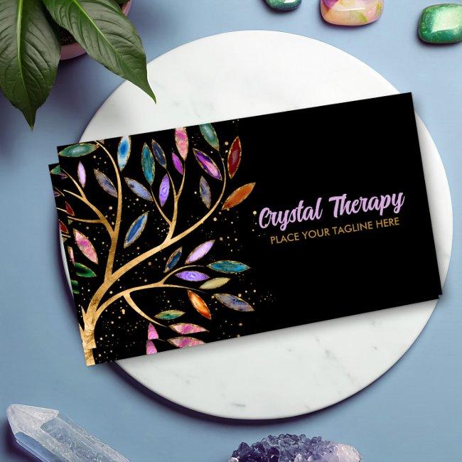 Luxury Abstract Tree Colorful Geode Leaves