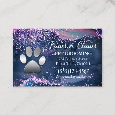 Luxury Agate Glitter Dog Paw Pet Grooming