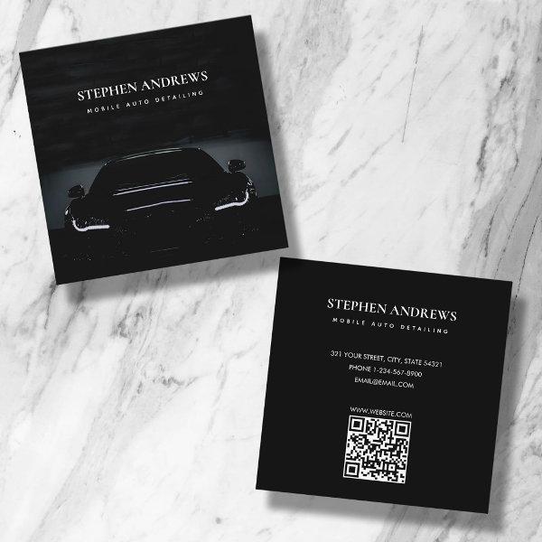 Luxury Auto Detailing Car Cleaning Repair QR Code Square