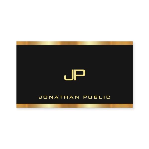 Luxury Black And Gold Modern Monogrammed Template