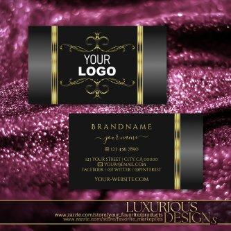 Luxury Black and Gold Ornate with Logo Ornamental