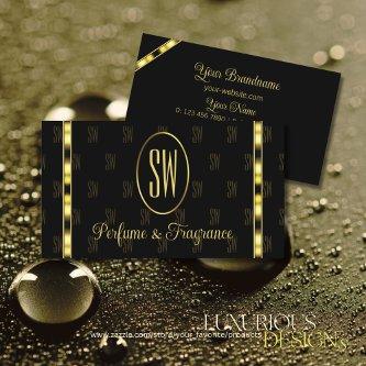 Luxury Black and Gold with Monogram Patterned
