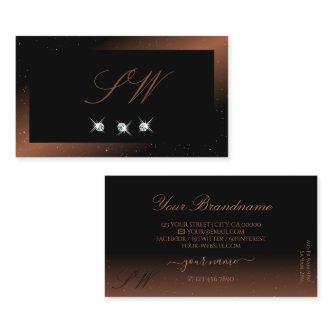 Luxury Black and Reddish Sparkling Jewels Monogram