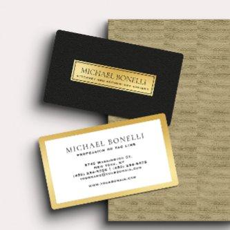 Luxury Black Leather Gold Label Corporate
