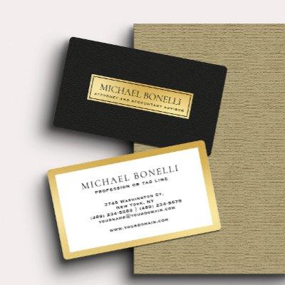 Luxury Black Leather Gold Label Corporate