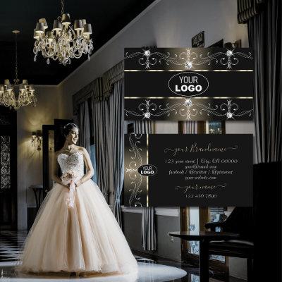 Luxury Black Platinum Ornate with Jewels and Logo