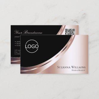 Luxury Black Rose Gold Decor with Logo and QR-Code