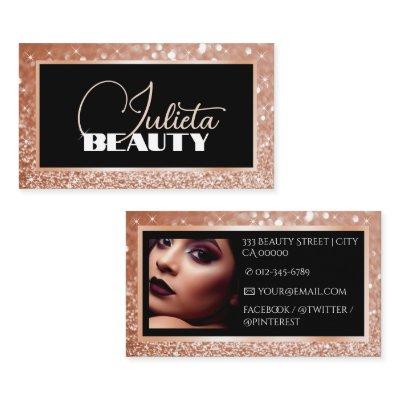 Luxury Black Rose Gold Sparkle Glitter Photo Image