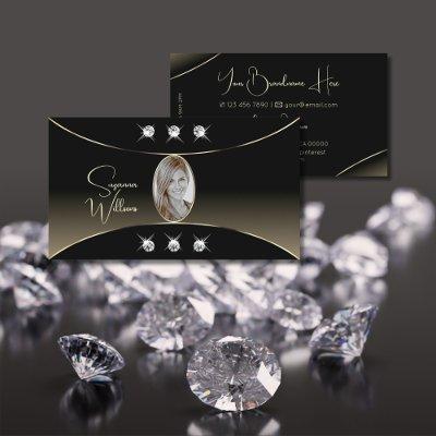 Luxury Black Whitegold Decor Diamonds and Photo